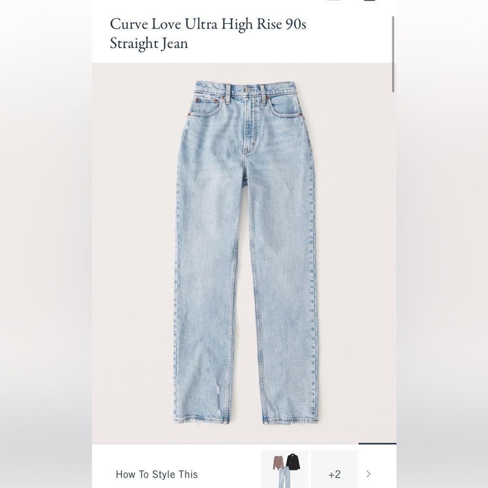Abercrombie curve love ultra high rise 90s straight jean